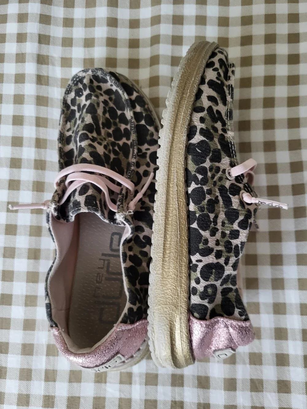 Hey Dude Wendy Youth Leo Nut Slip-on Shoes Featuring Leopard Print Canvas